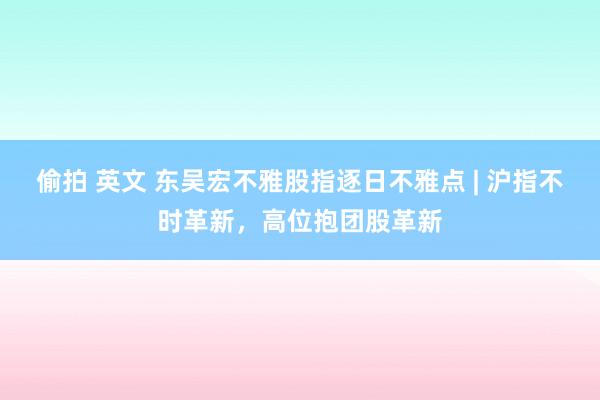 偷拍 英文 东吴宏不雅股指逐日不雅点 | 沪指不时革新，高位抱团股革新