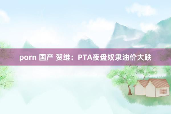 porn 国产 贺维：PTA夜盘奴隶油价大跌