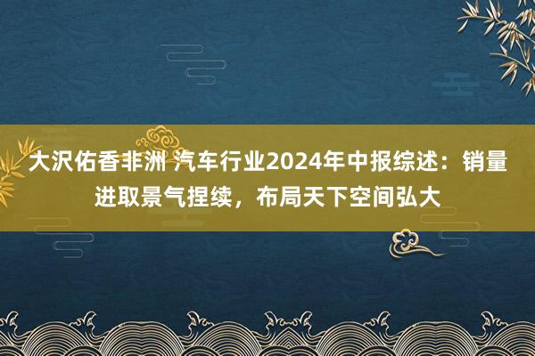 大沢佑香非洲 汽车行业2024年中报综述：销量进取景气捏续，布局天下空间弘大