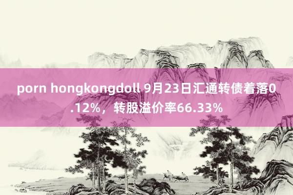 porn hongkongdoll 9月23日汇通转债着落0.12%，转股溢价率66.33%