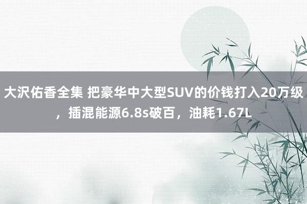 大沢佑香全集 把豪华中大型SUV的价钱打入20万级，插混能源6.8s破百，油耗1.67L