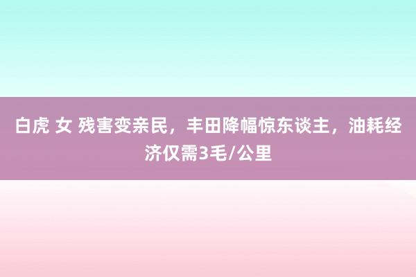 白虎 女 残害变亲民，丰田降幅惊东谈主，油耗经济仅需3毛/公里