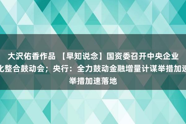 大沢佑香作品 【早知说念】国资委召开中央企业专科化整合鼓动会；央行：全力鼓动金融增量计谋举措加速落地