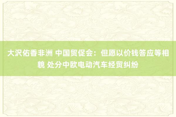 大沢佑香非洲 中国贸促会：但愿以价钱答应等相貌 处分中欧电动汽车经贸纠纷