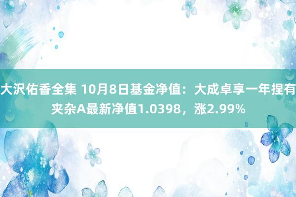 大沢佑香全集 10月8日基金净值：大成卓享一年捏有夹杂A最新净值1.0398，涨2.99%