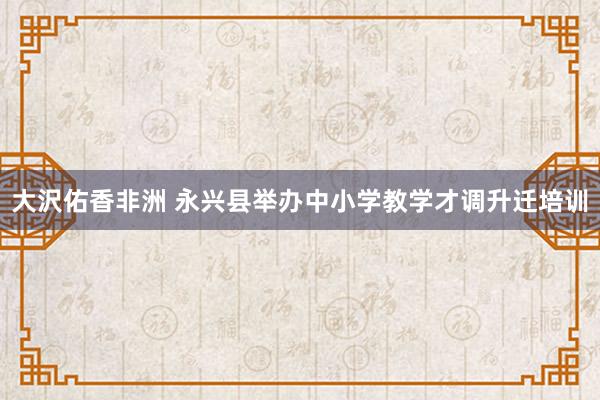 大沢佑香非洲 永兴县举办中小学教学才调升迁培训