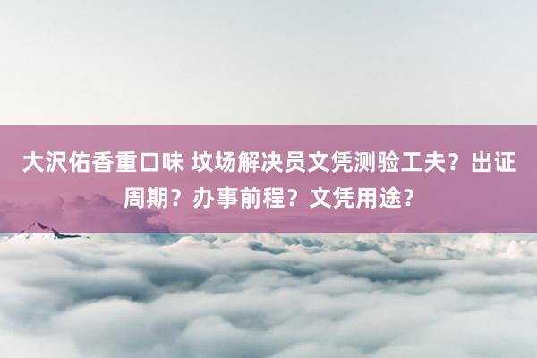 大沢佑香重口味 坟场解决员文凭测验工夫？出证周期？办事前程？文凭用途？