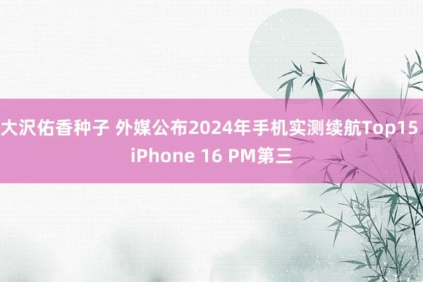 大沢佑香种子 外媒公布2024年手机实测续航Top15 iPhone 16 PM第三