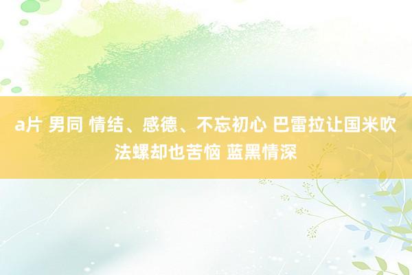 a片 男同 情结、感德、不忘初心 巴雷拉让国米吹法螺却也苦恼 蓝黑情深