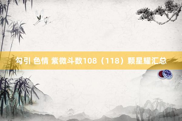 勾引 色情 紫微斗数108（118）颗星耀汇总