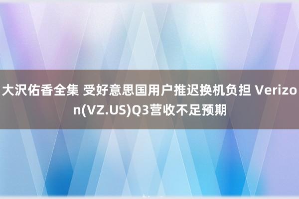 大沢佑香全集 受好意思国用户推迟换机负担 Verizon(VZ.US)Q3营收不足预期