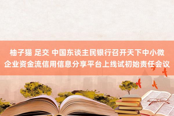 柚子猫 足交 中国东谈主民银行召开天下中小微企业资金流信用信息分享平台上线试初始责任会议