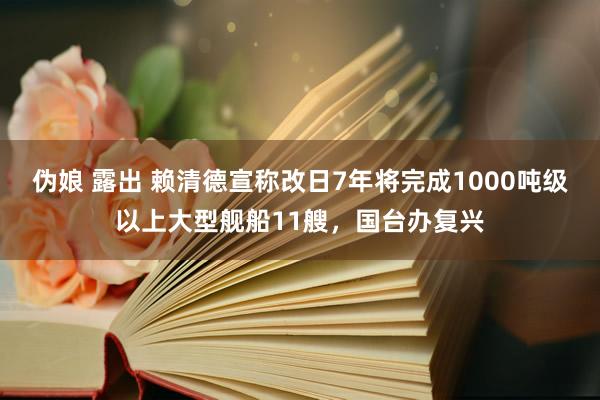 伪娘 露出 赖清德宣称改日7年将完成1000吨级以上大型舰船11艘，国台办复兴