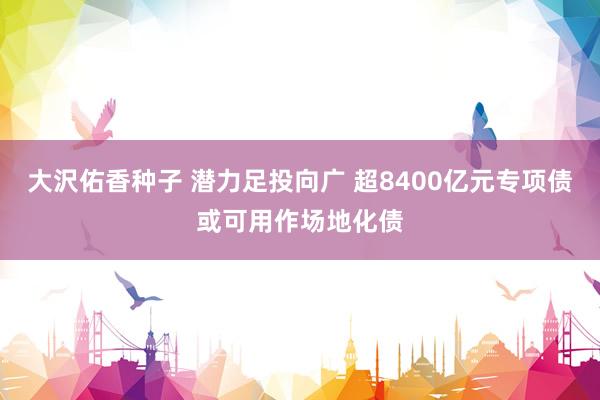 大沢佑香种子 潜力足投向广 超8400亿元专项债或可用作场地化债