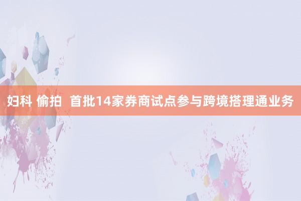 妇科 偷拍  首批14家券商试点参与跨境搭理通业务