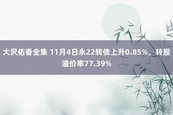 大沢佑香全集 11月4日永22转债上升0.85%，转股溢价率77.39%