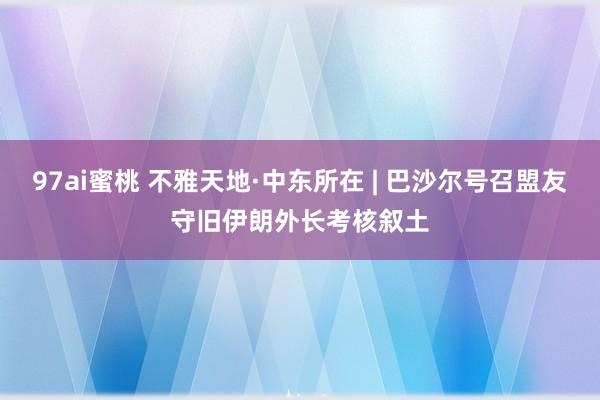 97ai蜜桃 不雅天地·中东所在 | 巴沙尔号召盟友守旧　伊朗外长考核叙土