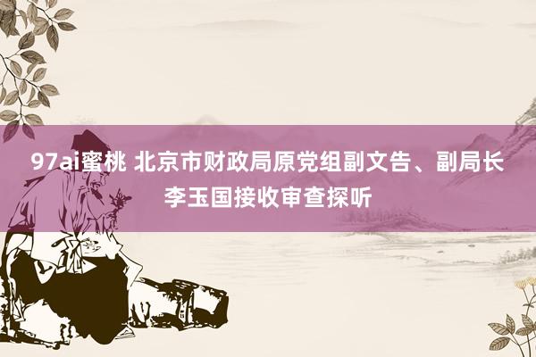 97ai蜜桃 北京市财政局原党组副文告、副局长李玉国接收审查探听